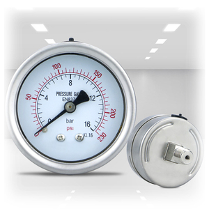 Thép không gỉ đôi quy mô PSI thủy lực đo áp suất nhỏ gọn kích thước chân không đo áp suất - Product Image 3