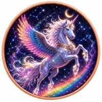 Koin Tembaga Murni 999 1 oz Seri Unicorn, Relief Tinggi Berkilau 3D Warna UV, Edisi Kolektor Warna-warni