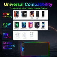 Chargement sans fil téléphone portable 10W Cartoon RGB Rest Wrist Gaming Mouse Pad Custom Ergonomic Mouse Pad Support for Office Home