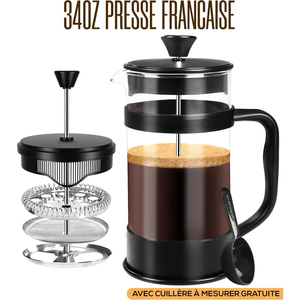 Sample 600ml 800ml 1000ml Low Price Dropshipping Eco-Friendly Modern Stainless Steel <b>Double</b> <b>Wall</b> Borosilicate Glass Coffee Maker - Product Image 4