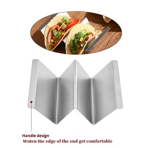Metal Disposable Modern Design Stainless Steel Taco Holder <b>Stand</b> for Hard & Soft Tacos Party Use Kitchen & Restaurant Tableware - Product Image 2
