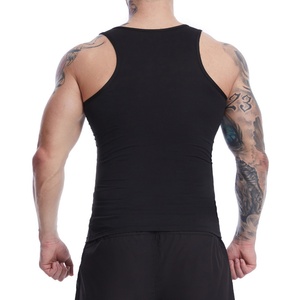 Singlet de musculation de haute qualité personnalisé en gros, débardeur de fitness côtelé en coton pour hommes - Product Image 2