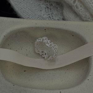 Anillo de Plata de Ley S925, Diseño Pequeño, Anillo Abierto, Encaje, Espiral, Hueco, Textura de Tejido de Seda - Product Image 3