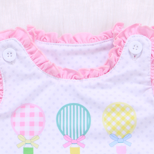 Happy Luoka ODM Boutique Cute Spring Summer Pink Balloon Dots Baby Girl Ruffle <span class=keywords><strong>pagliaccetto</strong></span> - Product Image 4