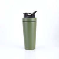 Bouteille shaker isotherme à double paroi en acier inoxydable 500 ml 750 ml pour la salle de sport, le fitness et les protéines