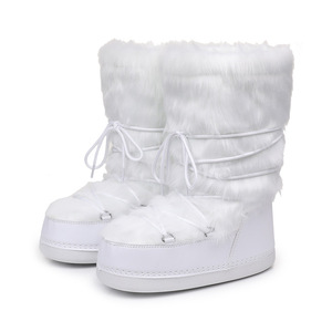 Bottes Y2K unisexe mi-mollet scintillantes à lacets, chaudes, antidérapantes, confortables et douces pour l'hiver et la neige - Product Image 5