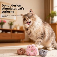 Mainan Kucing Boneka Donat Bergaya Kartun Baru - Untuk Penggunaan di Dalam Ruangan, Menenangkan, Kreatif, dan Menghibur untuk Kucing