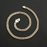 Nueva Cadena Cubana Mónaco de Latón de Alta Calidad de 14k Estilo Hip Hop, Joyería de Moda para Hombre y Mujer, Adecuada para Fiestas