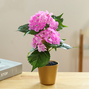 Petit Hortensia Simulation Fleur Ornements Plante Artificielle Hortensia <span class=keywords><strong>Pot</strong></span> D'or VP-SM036 - Product Image 4