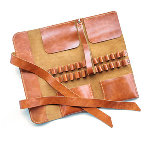 Customized PU leather makeup brush set, brush <b>bag</b>, portable folding <b>roll</b> <b>bag</b>/<b>tool</b> <b>bag</b>. - Product Image 1