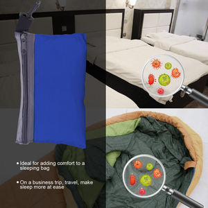 Sacco a pelo singolo leggero e portatile, tipo busta, ideale per escursioni, campeggio, viaggi, con gancio per auto, letti e cuscini - Product Image 3
