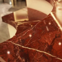 Dalles de marbre naturel de grande taille pour les sols et les murs des halls d'hôtels de luxe, dalles de marbre rouge foncé Rosso Fiorentino