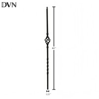 DVN Fashion Design 2 Basket Baluster, balustre d'escalier en fer forgé décoratif, carré, creux, de 44 pouces, pour la décoration de la maison