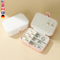 A1 Portable Mini Bijoux Organisateur Pu En Cuir Bijoux Bague Collier Mallette De Rangement Voyage Bijoux Organisateur Boîte Emballage