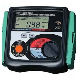 KYORITSU Insulation Conductivity Tester <b>MODEL</b> 3005A Automatic Zeroing Reduces test Line Impedance - Product Image 1