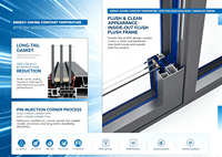 Fenêtre à battant extérieur en aluminium à cadre fin, luxe discret, isolation thermique et insonorisation, pour usage résidentiel, directement de l'usine