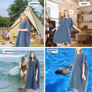 Toalla de Playa Tipo Poncho de Secado Rápido, Orgánica, Ligera, de Microfibra, Libre de Arena, para Niños y Adultos - Product Image 3