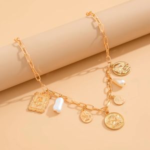 Vintage Rose Tree of Life Circular Tassel <strong>Pendant</strong> <strong>Necklace</strong> Women Elegant Imitation <strong>Pearl</strong> Short Choker Neck Jewelry Gift(NL139) - Product Image 5