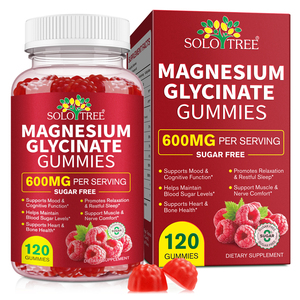 SOLOTREE Magnesio Glicinato 600mg, Magnesio Glicinato 3-in-1, Favorisce il Rilassamento, Caramelle Gommose al Magnesio Glicinato - Product Image 1