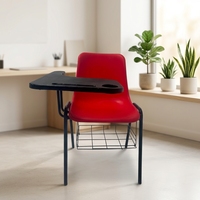 Chaises empilables avec tablette d'écriture et panier suspendu, qualité commerciale pour l'école, la formation, l'université, le bureau, l'institution
