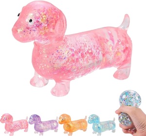 Juguete Antiestrés de Perro Salchicha Suave y Brillante, Bola de Goma de Rebote Lento para Aliviar el Estrés - Product Image 6