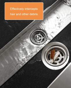 Drain <span class=keywords><strong>de</strong></span> <span class=keywords><strong>sol</strong></span> linéaire moderne en acier inoxydable 304/316 finition polie Insert rectangulaire pour salle <span class=keywords><strong>de</strong></span> bain Sortie latérale décalée à haut débit - Product Image 4