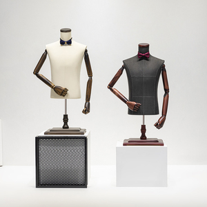 Maniquí de <span class=keywords><strong>Hombre</strong></span> Negro Versión Coreana Directo de Fábrica, Soporte de Exhibición de <span class=keywords><strong>Medio</strong></span> <span class=keywords><strong>Cuerpo</strong></span> para Tienda de Ropa - Product Image 3