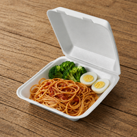 Boîte à lunch jetable en mousse à compartiment unique GP1 de 8 pouces, boîte d'emballage pour hamburger, boîte à hamburger biodégradable pour la restauration rapide