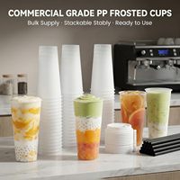 Gobelet à boba conique en PP de 90 mm, jetable et réutilisable, pour café glacé et smoothies à emporter, vente en gros
