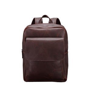 Sac à dos en cuir marron pour homme avec compartiment pour ordinateur portable |   Fabrication sur mesure OEM/ODM pour les marques urbaines et professionnelles - Product Image 1