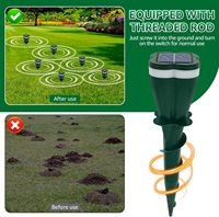 Répulsif à ultrasons pour taupes, alimenté par énergie solaire, étanche, éloigne les taupes, les gaufres, les serpents, les campagnols pour pelouse, jardin, cour