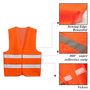 <span class=keywords><strong>Gilet</strong></span> réfléchissant <span class=keywords><strong>orange</strong></span> fluorescent en polyester 100g, taille 2XL, haute visibilité, pour travailleurs - Product Image 2