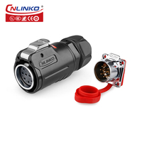 Cnlinko LP24 Cables y Conectores de Aviación de 2, 3, 4, 10, 12, 19 y 24 Pines, Enchufe y Conector de Instalación Inversa