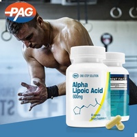 Cápsula de ácido alfa lipoico Premium de desarrollo Halal de etiqueta privada personalizada, cápsulas de ácido alfa lipoico de 300mg