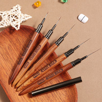 Nouveau style : Ensemble de stylos de dessin pour nail art en bois de santal avec fonctions de pointillage, de coloration et de peinture florale pour salons de manucure