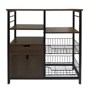 Supporto per mobile Tv in metallo e legno OEM Design moderno mobili da cucina in legno armadio in legno con tirante