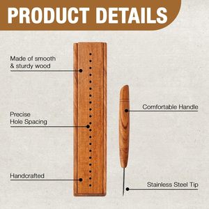 Nouvel outil de reliure artisanal transfrontalier, support de perforation en bois massif, perforateur de dos de livre en bois - Product Image 3
