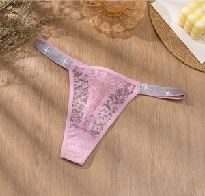 <span class=keywords><strong>Tanga</strong></span> de encaje transparente con bordado floral para mujer, de cintura baja, transpirable, de la marca Tiger Underwear, en color negro. - Product Image 2