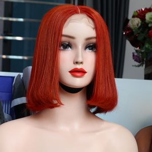 Os de cheveux bruts droit couleur orange 10 pouces fermeture 5x5 100% cheveux humains (cheveux bruts) qualité supérieure pour la beauté - Product Image 1