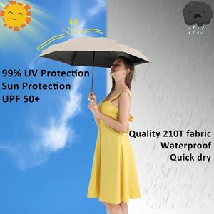 Petit parapluie de voyage compact anti-UV, protection contre la pluie et le soleil UPF 50+, 41 pouces, portable pour femmes et hommes - Product Image 2