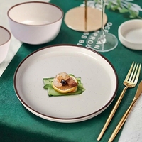 Service de vaisselle en mélamine blanche, assiettes rondes et bols, vaisselle mouchetée pour la maison, la cuisine et le buffet