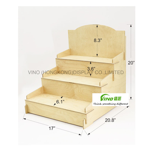 Wooden Retail Display Stand 3 Tier Countertop Rack Product <b>Shelf</b> for Vendor Use - Product Image 3