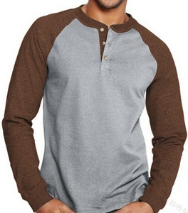 Camisetas informales de manga larga con <span class=keywords><strong>cuello</strong></span> <span class=keywords><strong>Henley</strong></span> para hombre, tejido de punto sólido abotonado con serigrafía - Product Image 4