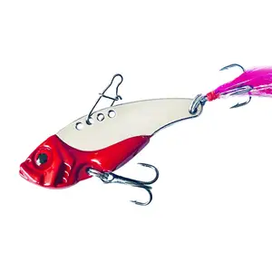 DARRICK leurres de pêche en métal 7g 10g 12g cana pesca ange zubehor métal VIB avec plume triple crochet pour toute l'eau