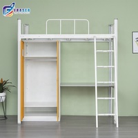 Dortoir d'université pour adultes, lit superposé en acier, appartement d'étudiant, armoire en acier, bureau et casier bon marché