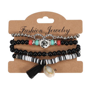 Fashion Jewelry Beaded <b>Bracelets</b> <b>Set</b> With Tassel Shell Charms Women's Gift 2022 - Product Image 5