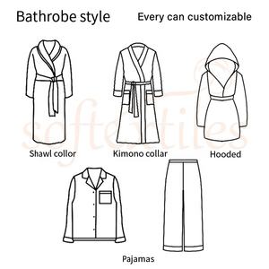 Albornoz diseño de moda hilo a cuadros teñido bordado logo 100% algodón chal cuello Albornoz - Product Image 6