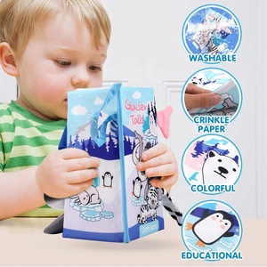 Livre en tissu doux lavable pour bébé, éducation Montessori, livre en tissu à queues d'animaux variées, jouet pour le développement sensoriel précoce des nourrissons - Product Image 3