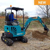 Mini-excavatrice sur chenilles de marque chinoise renommée SWE18UF avec une capacité de godet de 0,04 m³ en stock à vendre