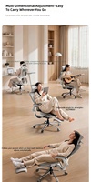 Chaise ergonomique moderne en maille avec repose-pieds réglable, support lombaire dynamique à ailettes, accoudoirs 5D et base en acier pour bureau de direction